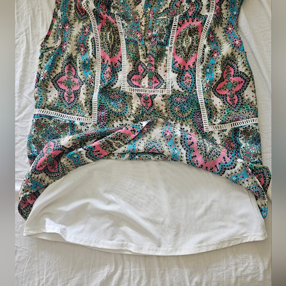 💚Daniel Rainn Sleeveless Lined Paisley Blouse New Without Tag - Picture 2 of 4